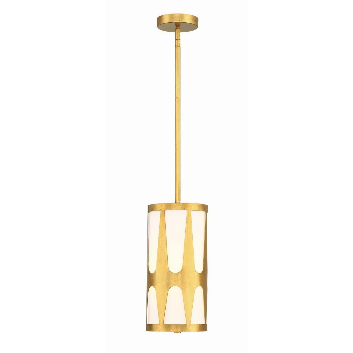 Crystorama - ROY-801-GA - Une lumière Suspension - Royston - Or antique
