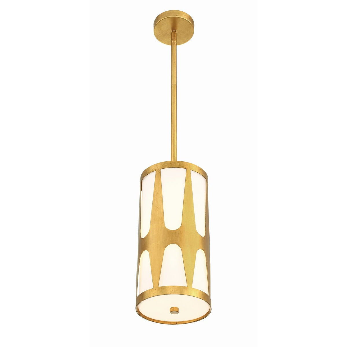 Crystorama - ROY-801-GA - Une lumière Suspension - Royston - Or antique