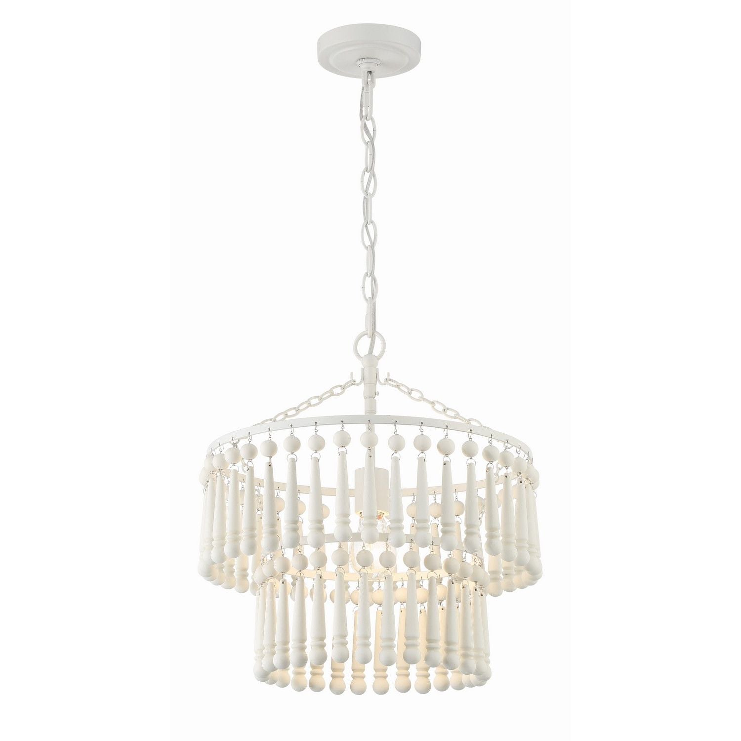 Crystorama - TIA-7100-MT - Une lumière Suspension - Tiana - Blanc mat