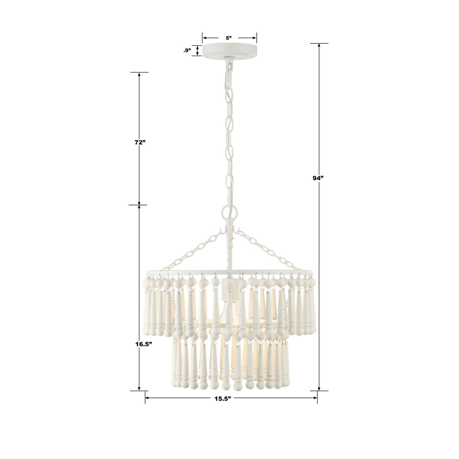Crystorama - TIA-7100-MT - Une lumière Suspension - Tiana - Blanc mat