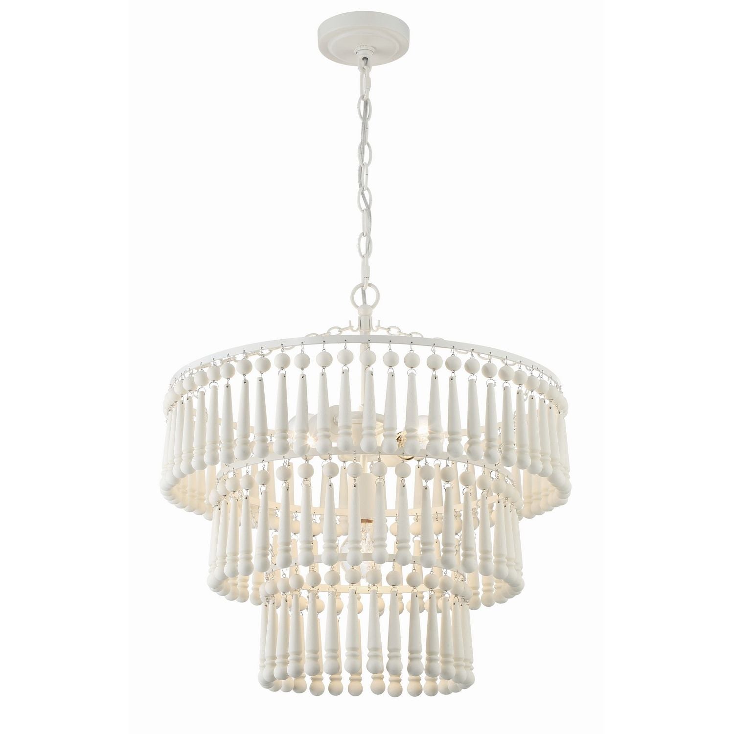 Crystorama - TIA-7103-MT - Trois lumières Suspension - Tiana - Blanc mat