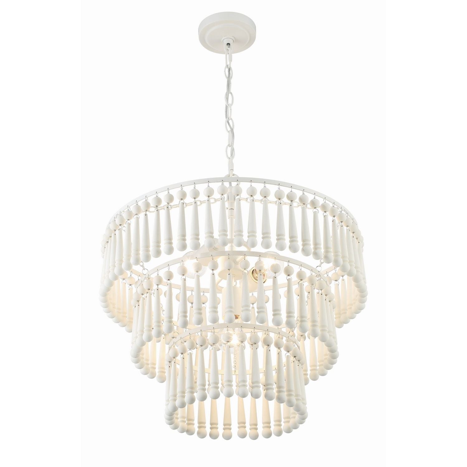 Crystorama - TIA-7103-MT - Trois lumières Suspension - Tiana - Blanc mat