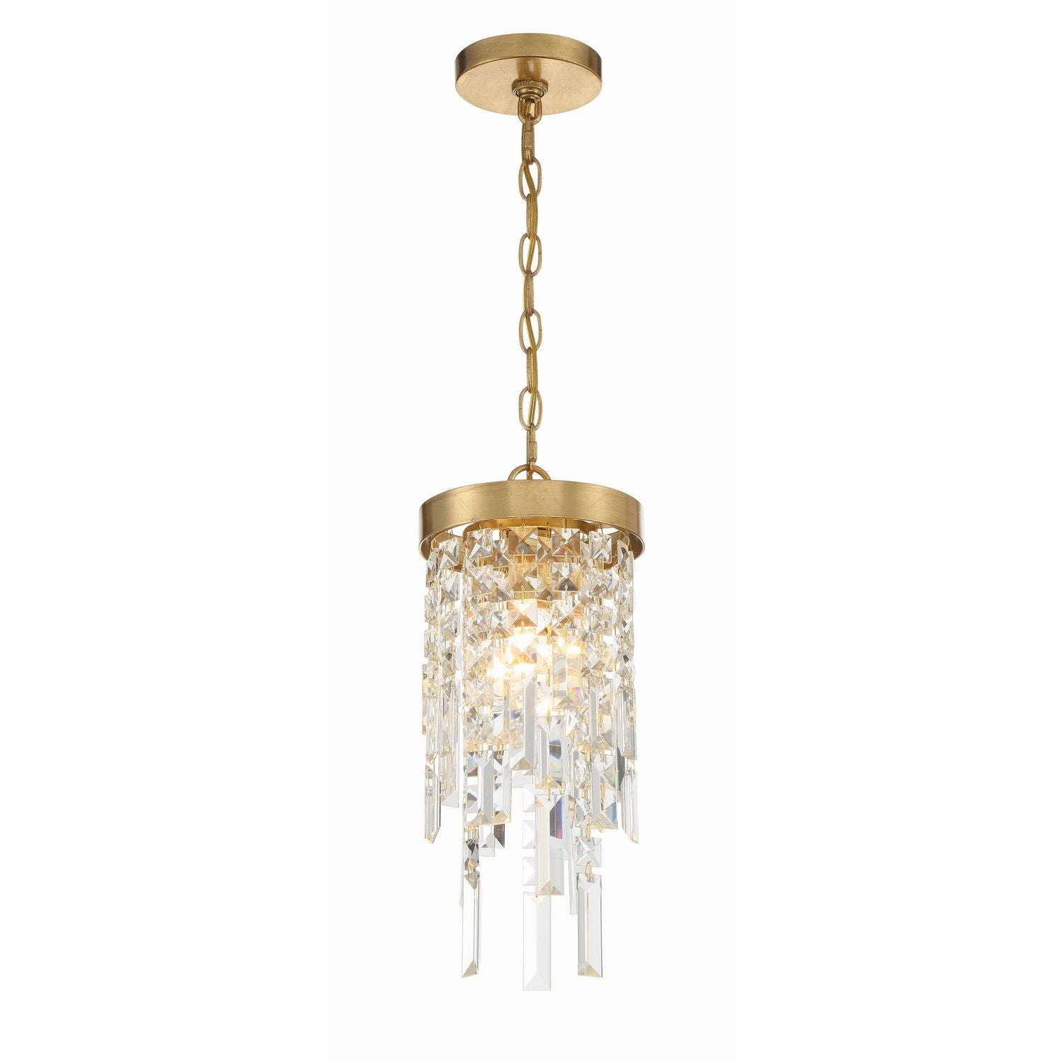 Crystorama - WIN-210-GA-CL-MWP - Une lampe Suspension - Winfield - Or antique