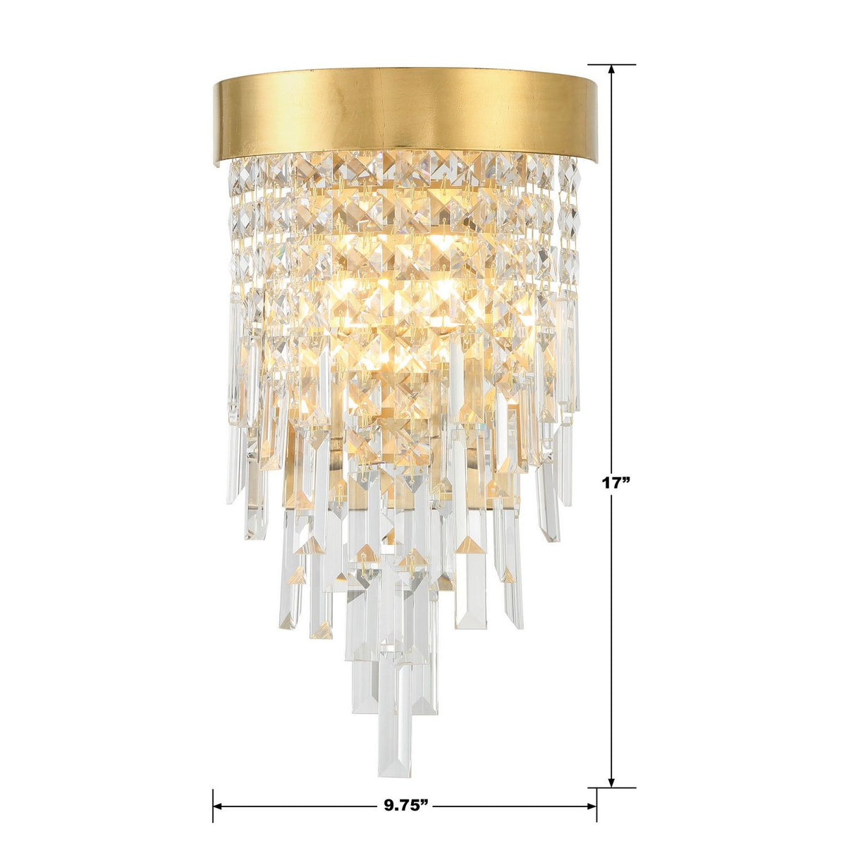 Crystorama - WIN-212-GA-CL-MWP - Deux lampes Murale - Winfield - Or antique