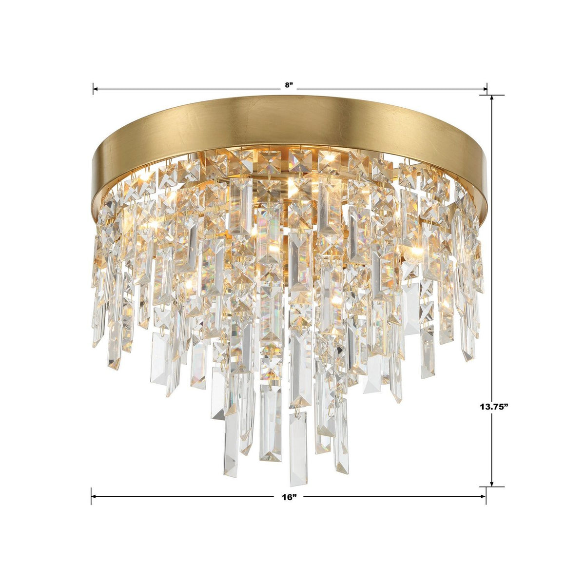 Crystorama - WIN-213-GA-CL-MWP - Four Light Flush Mount - Winfield - Antique Gold