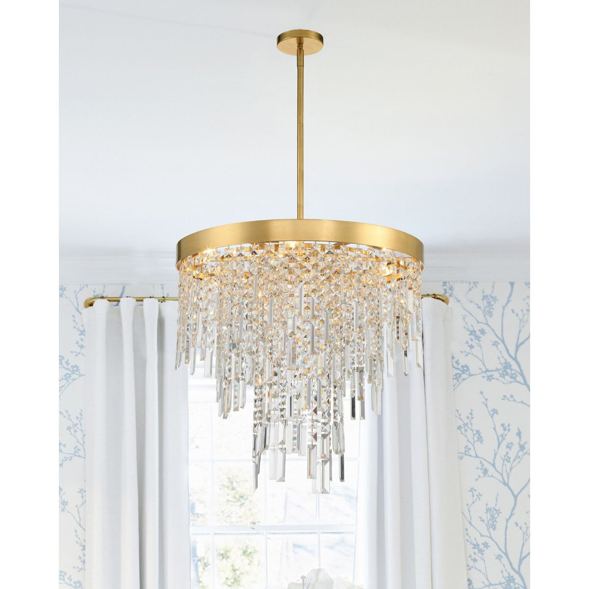 Crystorama - WIN-216-GA-CL-MWP - Six lampes Suspendu - Winfield - Or antique