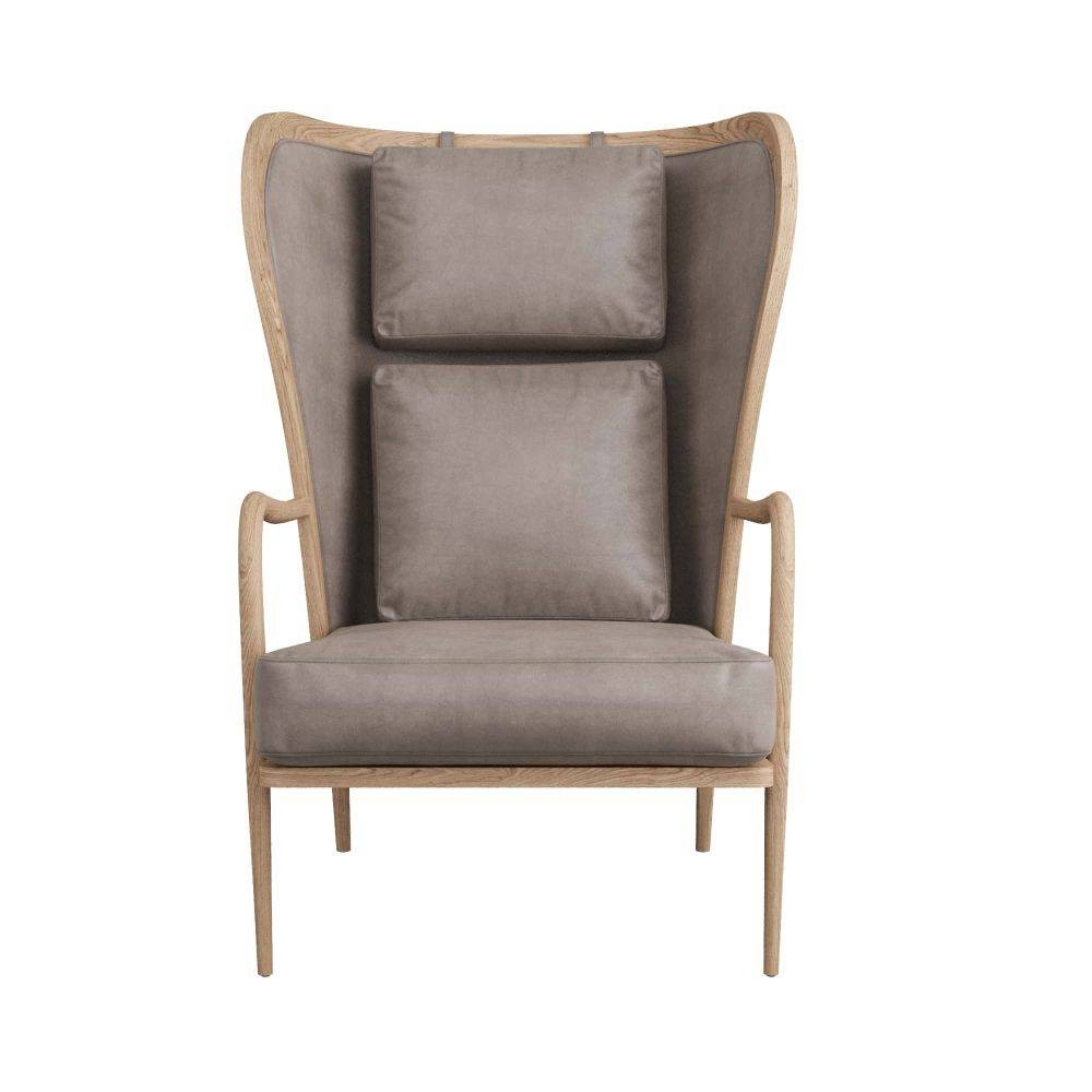 Arteriors - 5743 - Chaise - Stassi - Chêne fumé/Cuir carbone