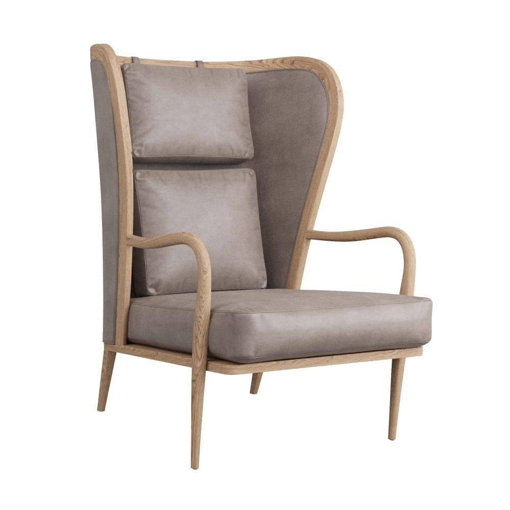 Arteriors - 5743 - Chaise - Stassi - Chêne fumé/Cuir carbone