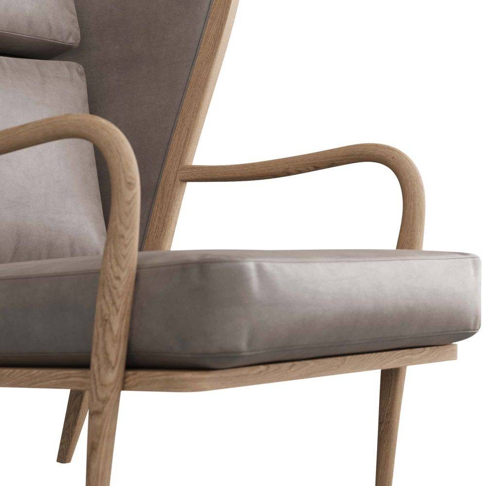 Arteriors - 5743 - Chaise - Stassi - Chêne fumé/Cuir carbone