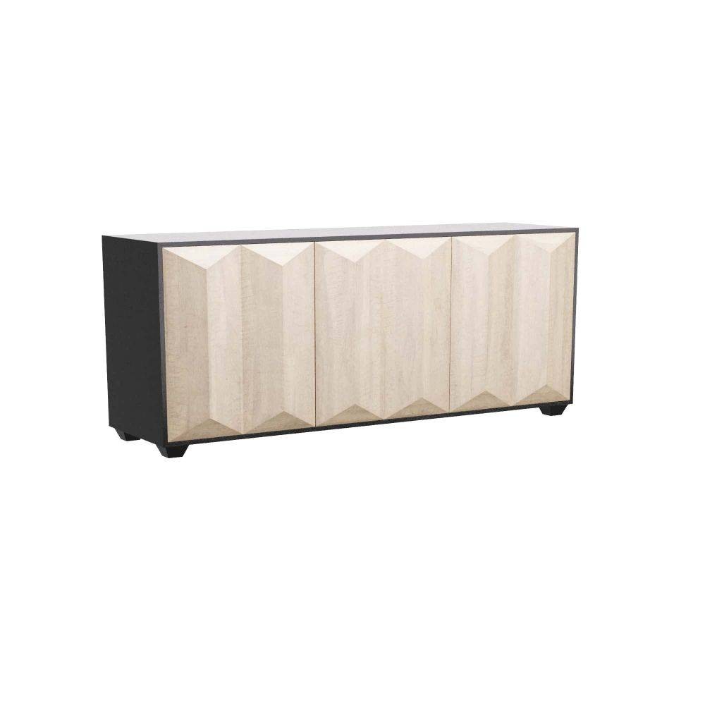 Arteriors - 5755 - Crédence - Saphir - Placage en eucalyptus gris chamois/Placage en chêne ébène