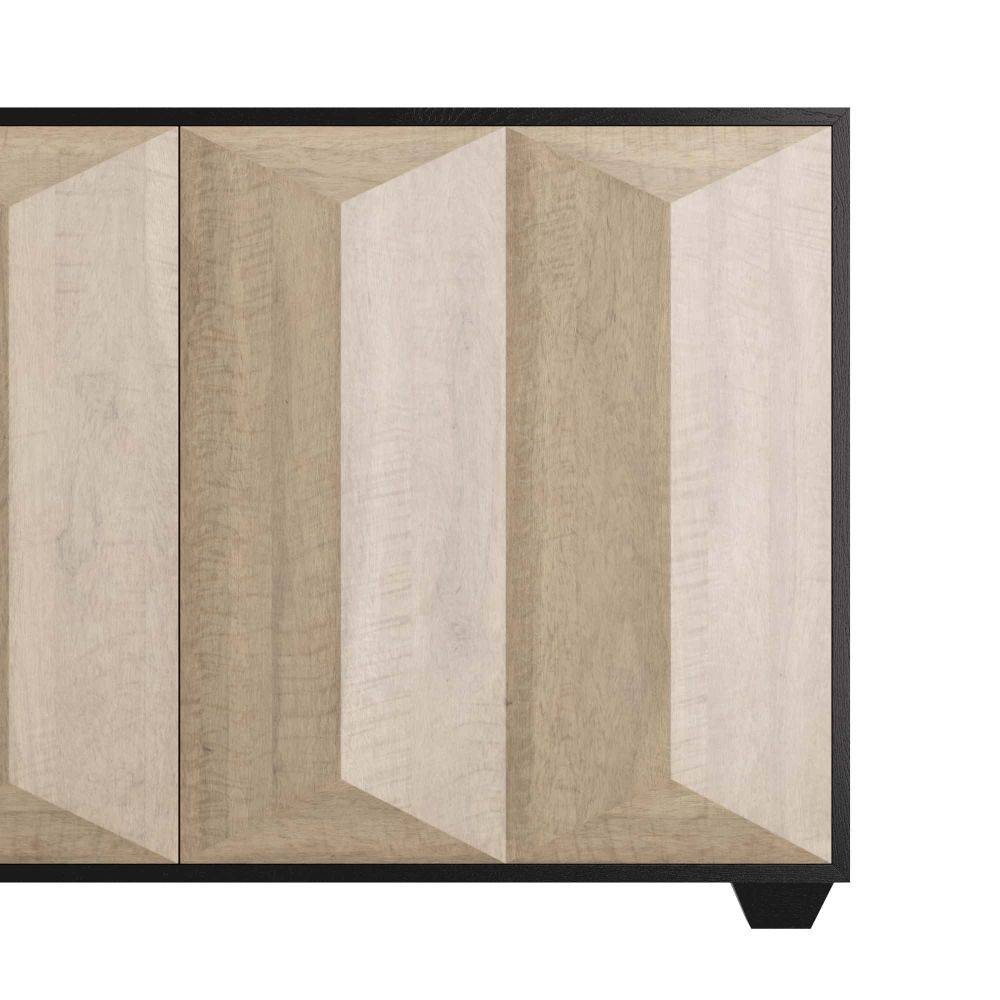 Arteriors - 5755 - Crédence - Saphir - Placage en eucalyptus gris chamois/Placage en chêne ébène