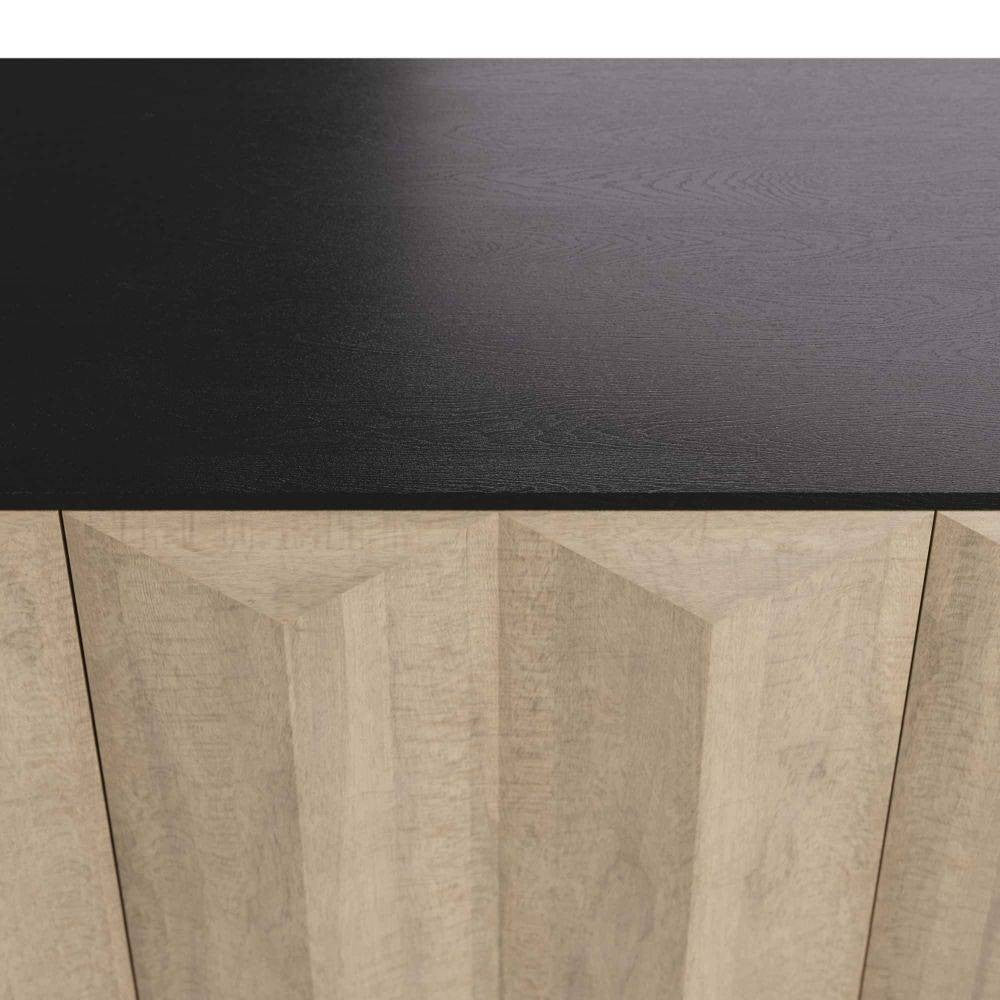 Arteriors - 5755 - Crédence - Saphir - Placage en eucalyptus gris chamois/Placage en chêne ébène