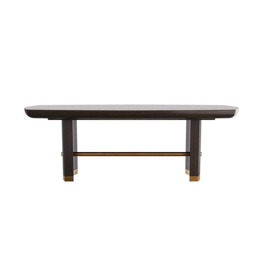 Arteriors - 5760 - Table de salle à manger - Pembroke - Placage chêne ébène/Laiton vintage