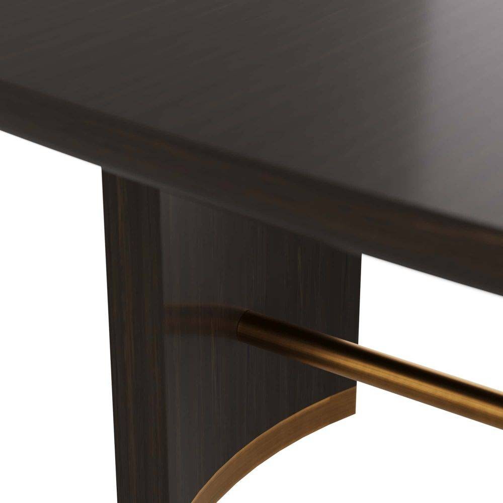 Arteriors - 5760 - Table de salle à manger - Pembroke - Placage chêne ébène/Laiton vintage