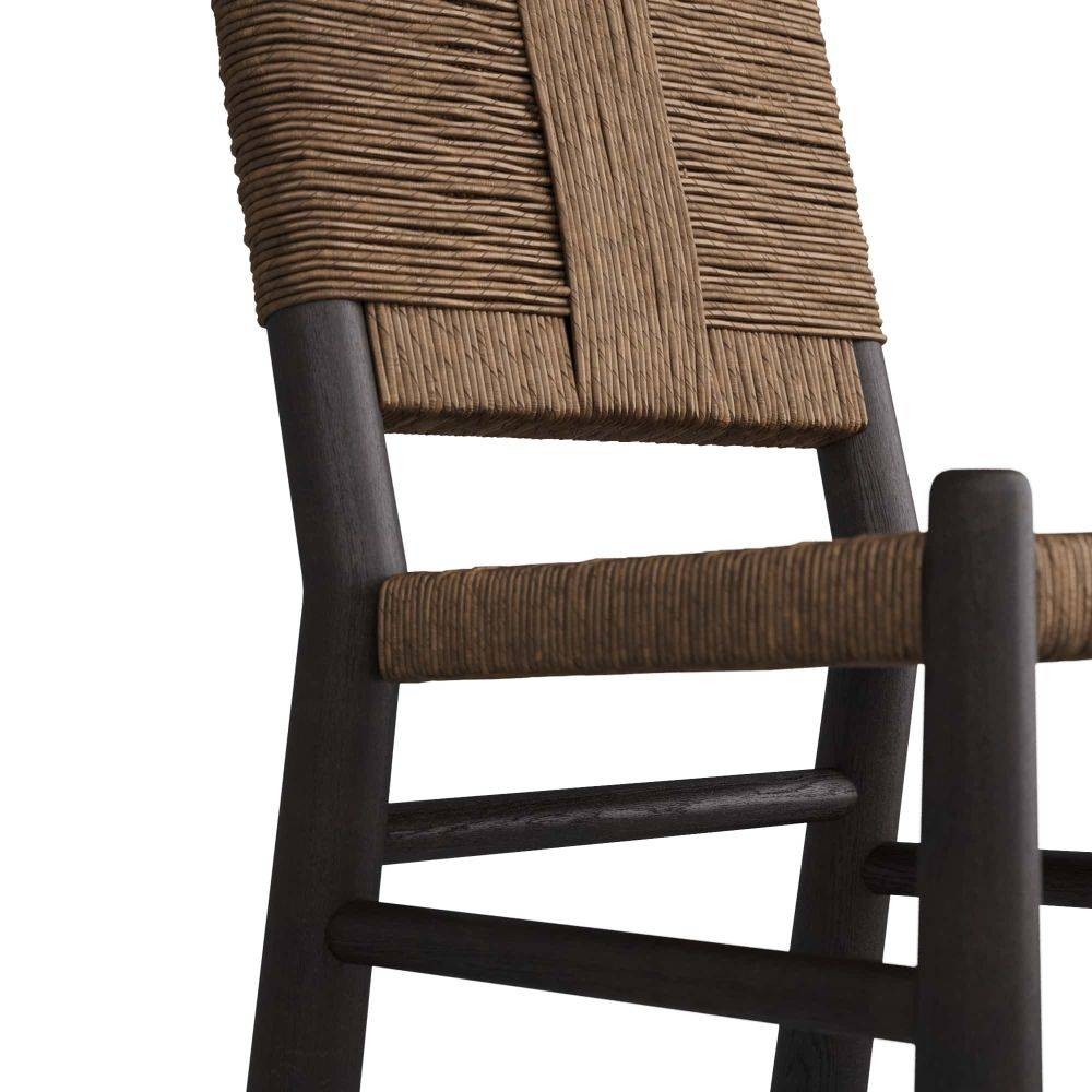 Arteriors - 5775 - Chaise de salle à manger - Solange - Bois de sable/Cordon en papier lavé au tabac