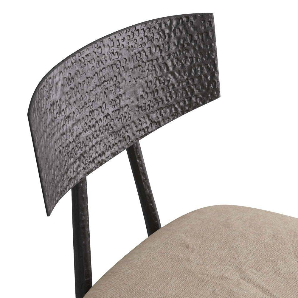 Arteriors - 6029 - Chaise de salle à manger - Reynard - Fer naturel/Lin naturel