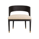 Arteriors - 6243 - Chaise de salle à manger - Swanson - Bois d'ébène/Laiton antique/Lin naturel