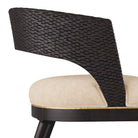 Arteriors - 6243 - Chaise de salle à manger - Swanson - Bois d'ébène/Laiton antique/Lin naturel