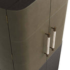 Arteriors - 6266 - Meuble - Sherbourne - Cuir graphite/Chêne ombré/Marbre blanc/Laiton antique