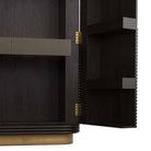 Arteriors - 6266 - Meuble - Sherbourne - Cuir graphite/Chêne ombré/Marbre blanc/Laiton antique