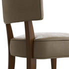 Arteriors - 6901 - Chaise de salle à manger - Laurent - Cuir Morel/Noyer foncé/Laiton antique