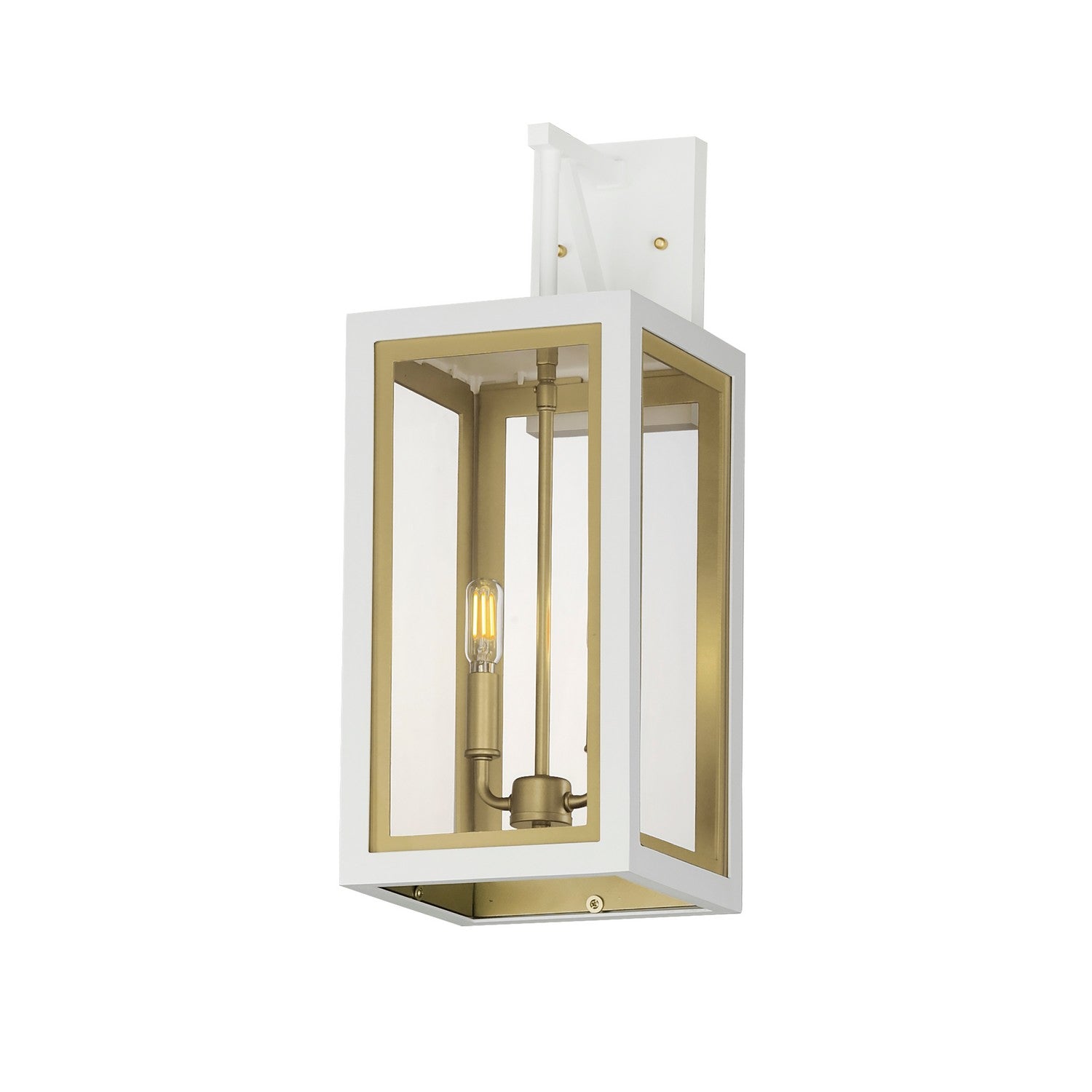 Maxim - 30055CLWTGLD - Two Light Outdoor Wall Sconce - Neoclass - White/Gold
