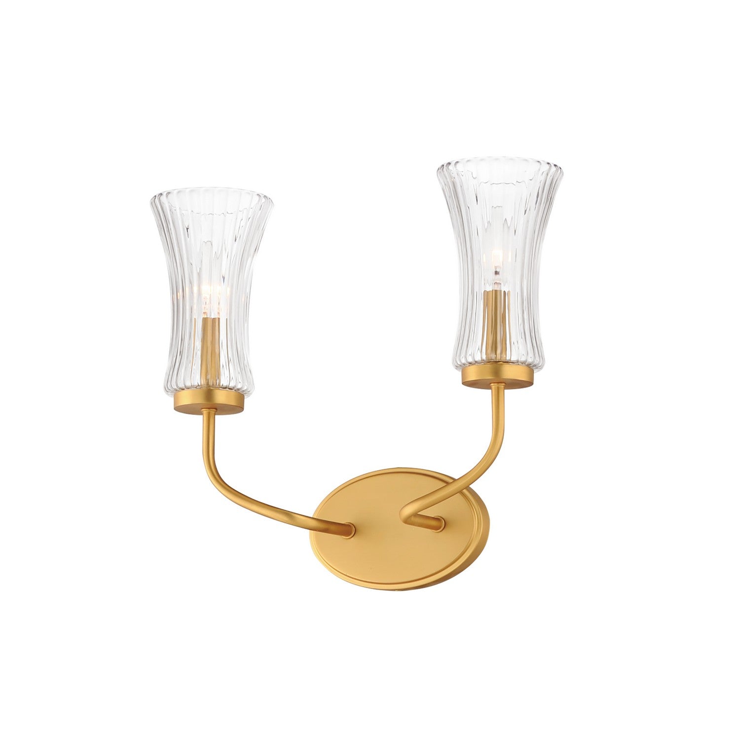 Maxim - 16152CRNAB - Two Light Wall Sconce - Camelot - Natural Aged Brass