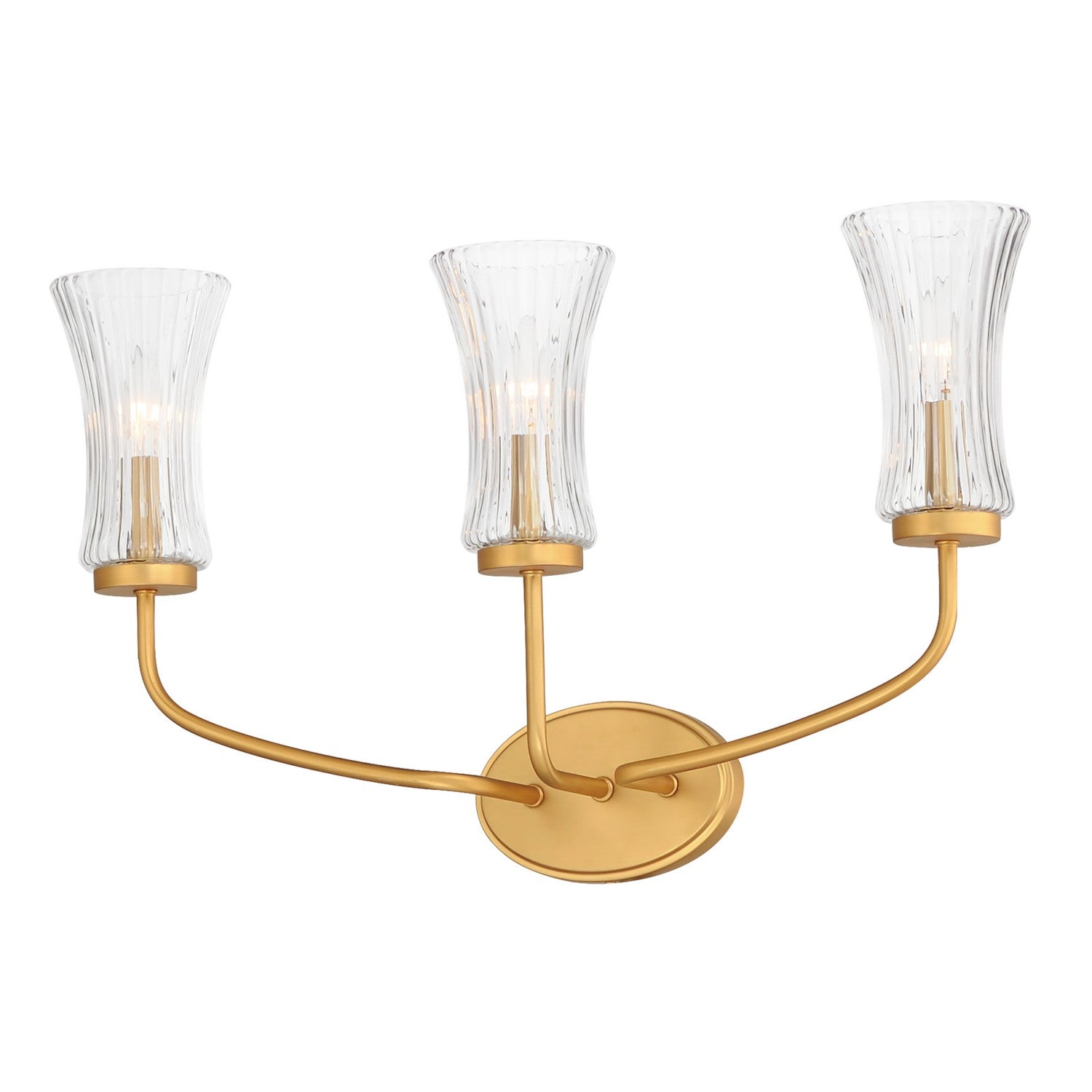 Maxim - 16153CRNAB - Three Light Wall Sconce - Camelot - Natural Aged Brass