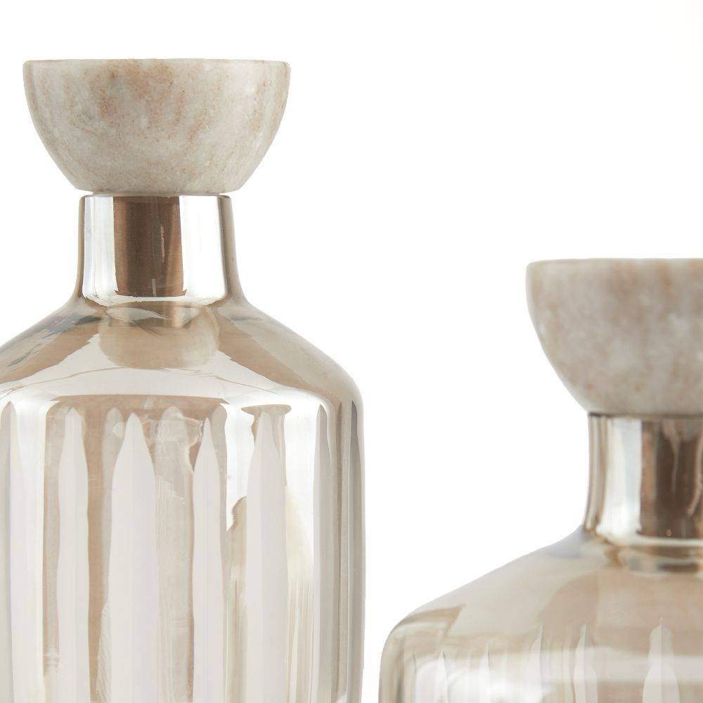 Arteriors - ARI11 - Carafes, lot de 2 - Arielle - Lueur fumée