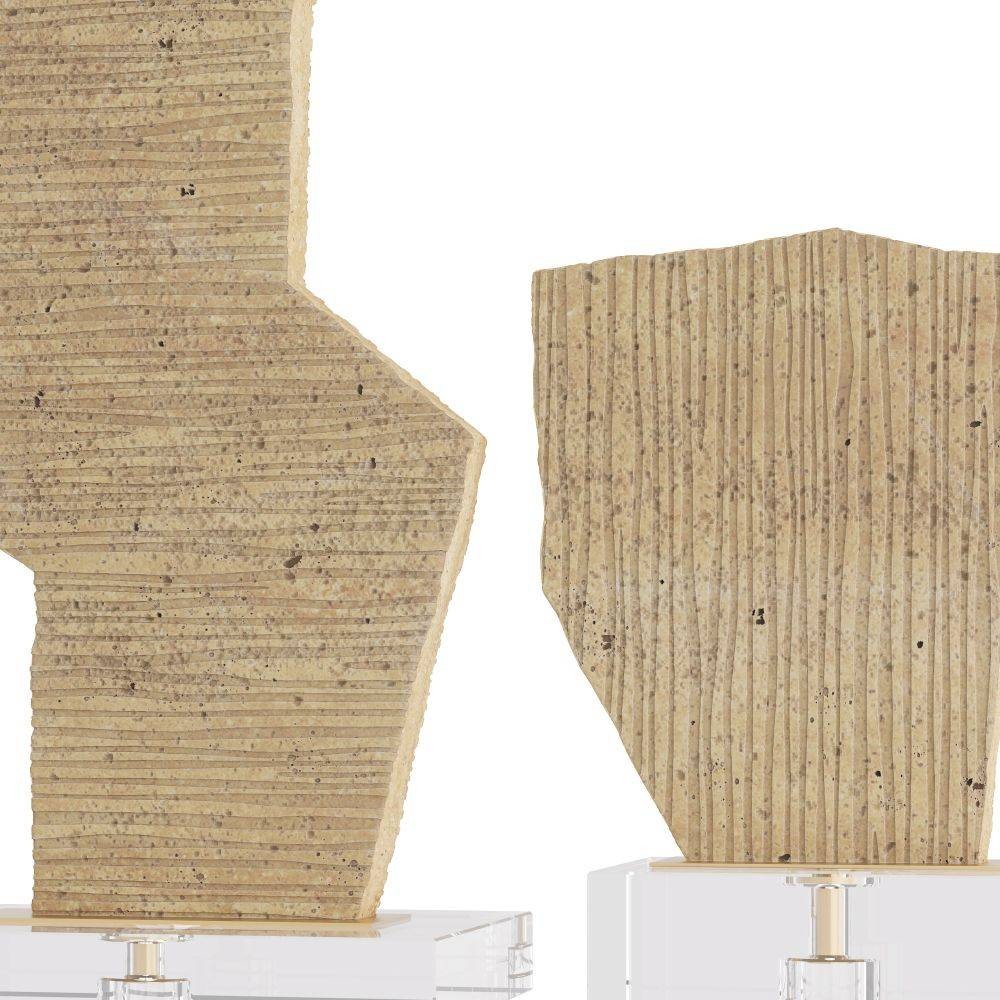 Arteriors - ASC17 - Sculptures, lot de 2 - Bianchis - Sable