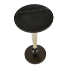 Arteriors - FAI03 - Table basse - Valari - Marbre noir/Cuir ivoire/Bronze