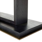 Arteriors - FII01 - Table d'appoint - Tatro - Cuir ivoire/Chêne ébène/Laiton antique