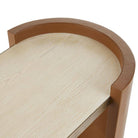 Arteriors - FLI04 - Console - Warley - Chêne fumé/Cuir roux/Laiton antique