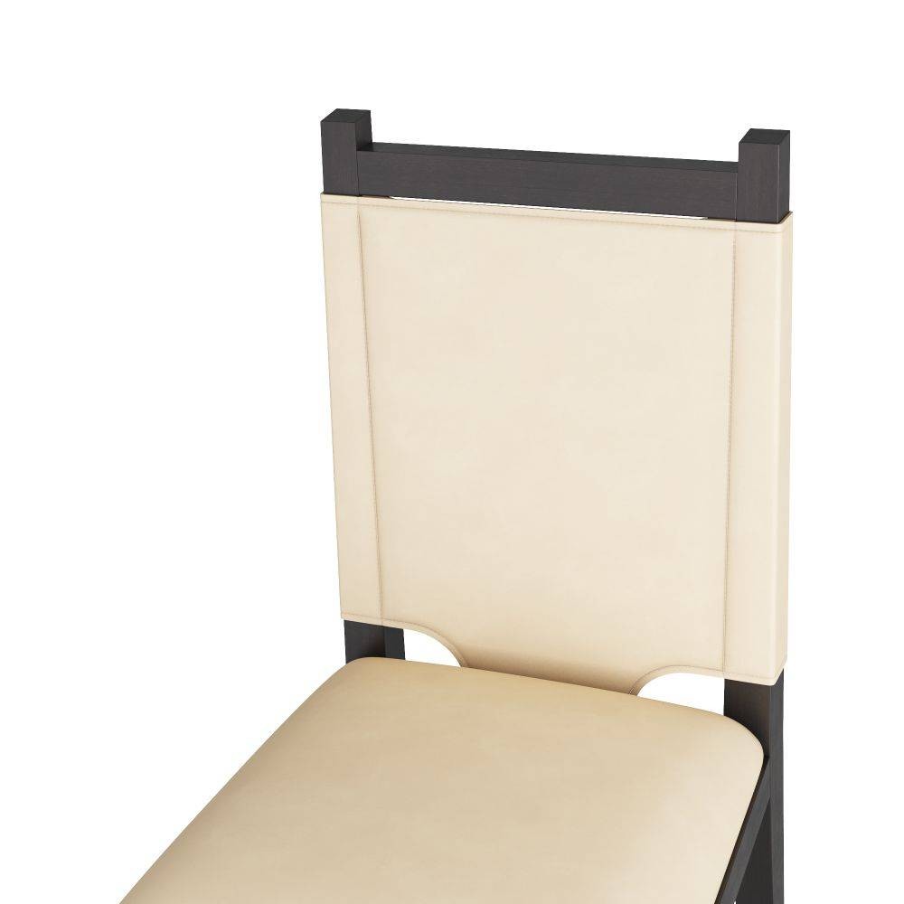 Arteriors - FRI07 - Chaise de salle à manger - Bardane - Cuir ivoire