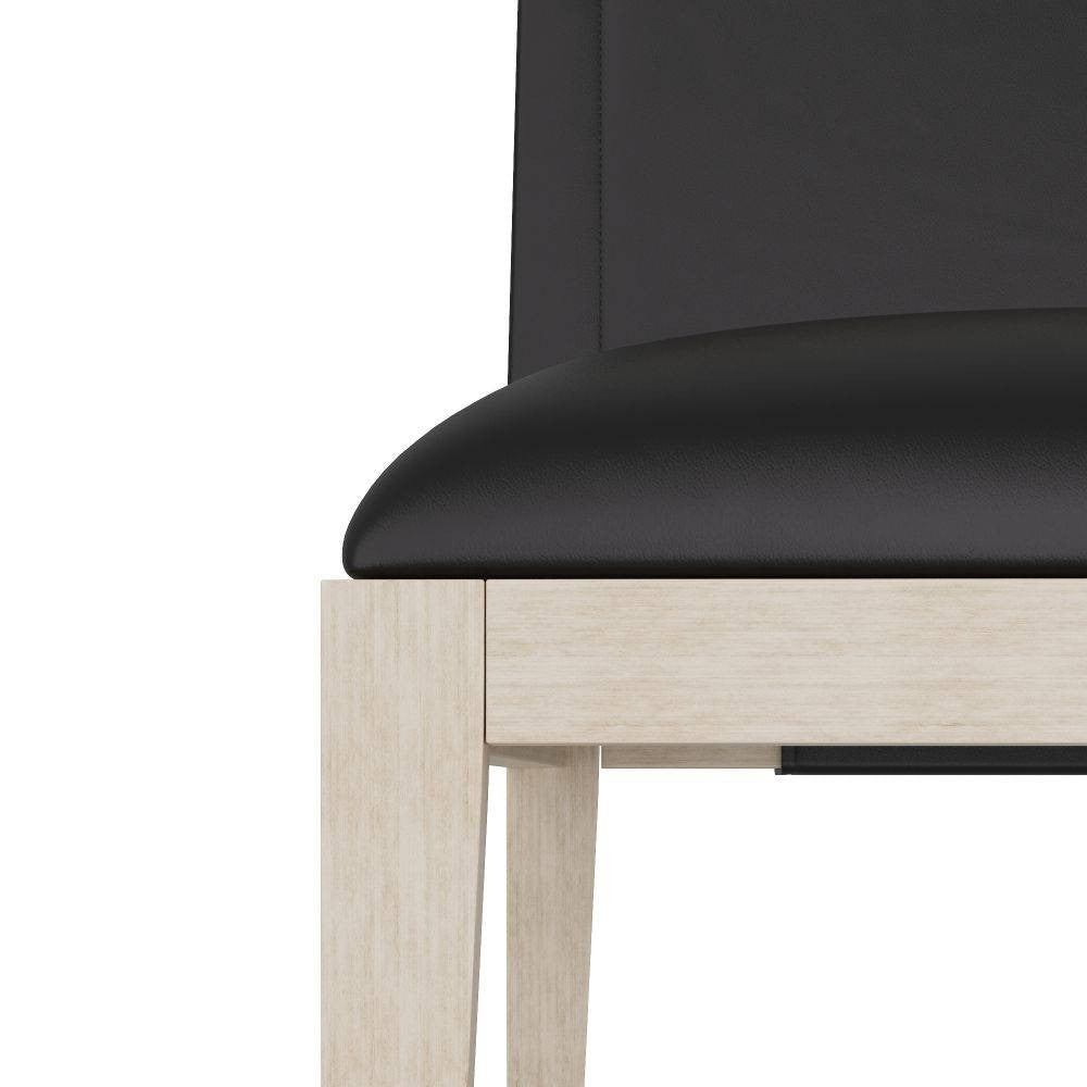 Arteriors - FRI08 - Chaise de salle à manger - Bardane - Cuir graphite