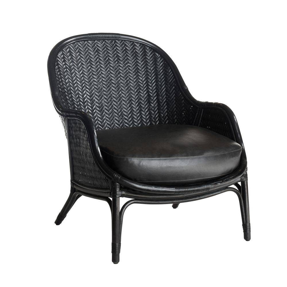 Arteriors - FRS07 - Fauteuil Lounge - Bonnie - Cuir Vegan Noir