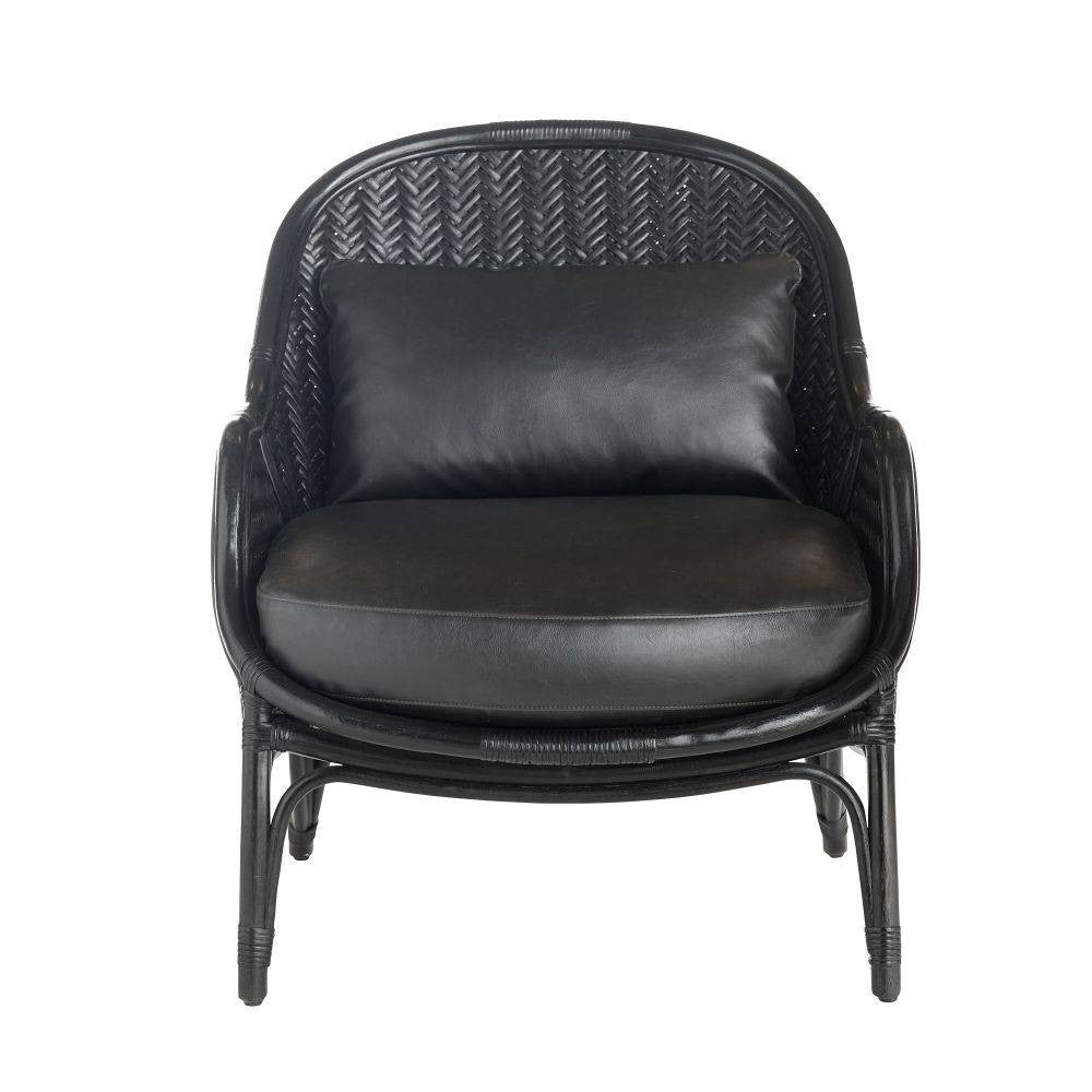 Arteriors - FRS07 - Fauteuil Lounge - Bonnie - Cuir Vegan Noir