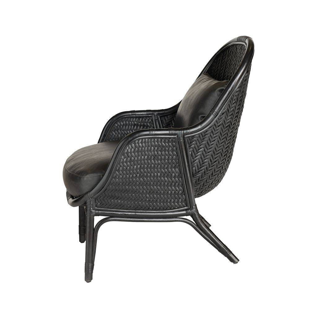 Arteriors - FRS07 - Fauteuil Lounge - Bonnie - Cuir Vegan Noir