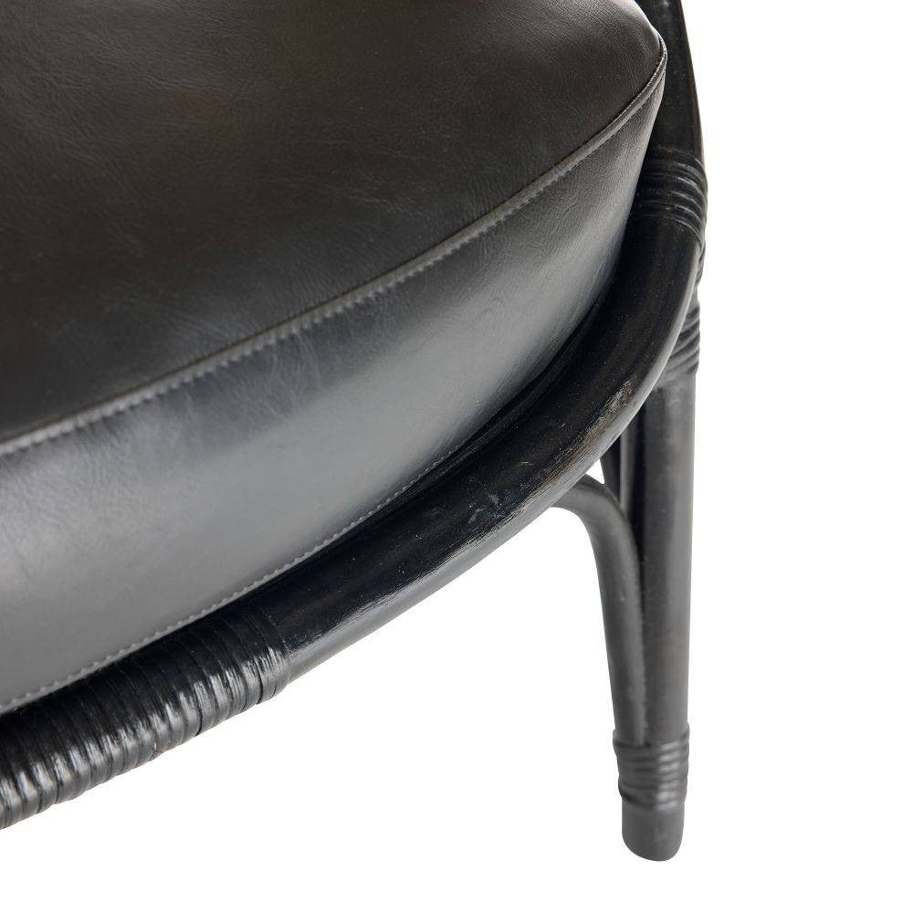 Arteriors - FRS07 - Fauteuil Lounge - Bonnie - Cuir Vegan Noir