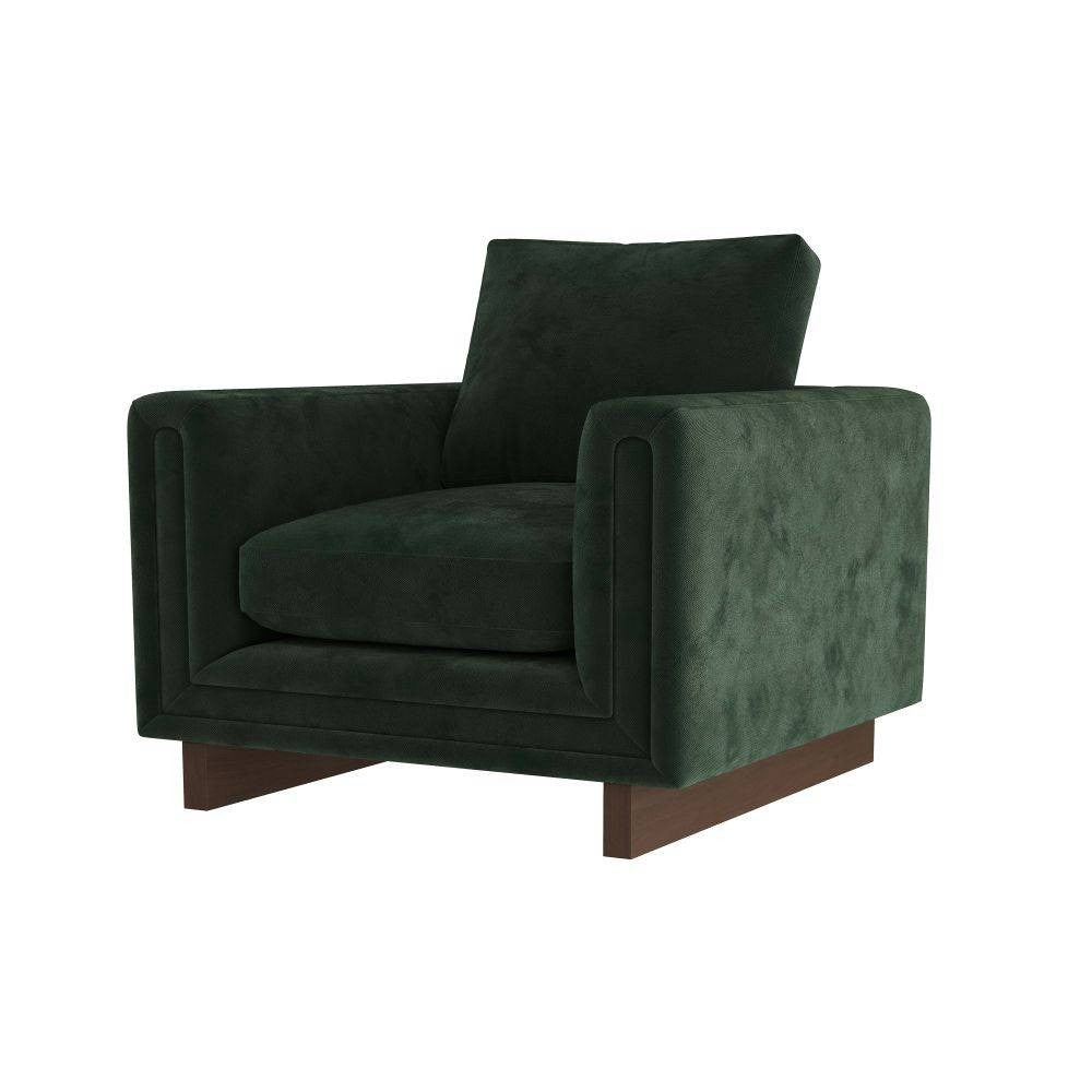 Arteriors - FRU03 - Chaise - Lovell - Velours Forêt/Noyer Foncé