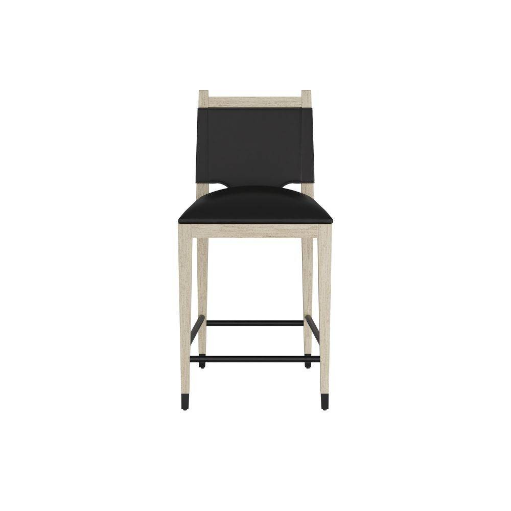 Arteriors - FSI10 - Tabouret de bar - Bardane - Cuir ébène