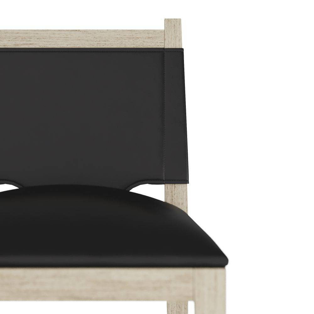 Arteriors - FSI10 - Tabouret de bar - Bardane - Cuir ébène