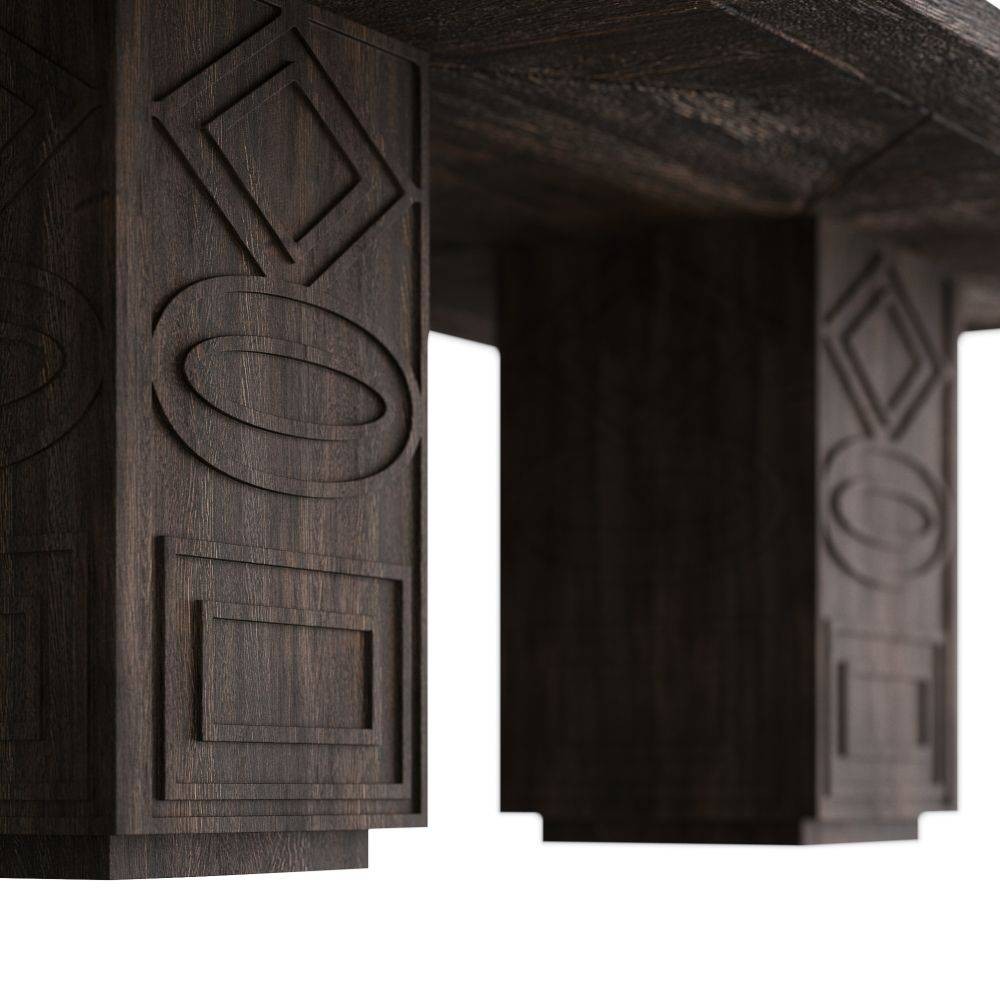Arteriors - GKFDI01 - Table de salle à manger - Vargueno - Bois de manguier brûlé
