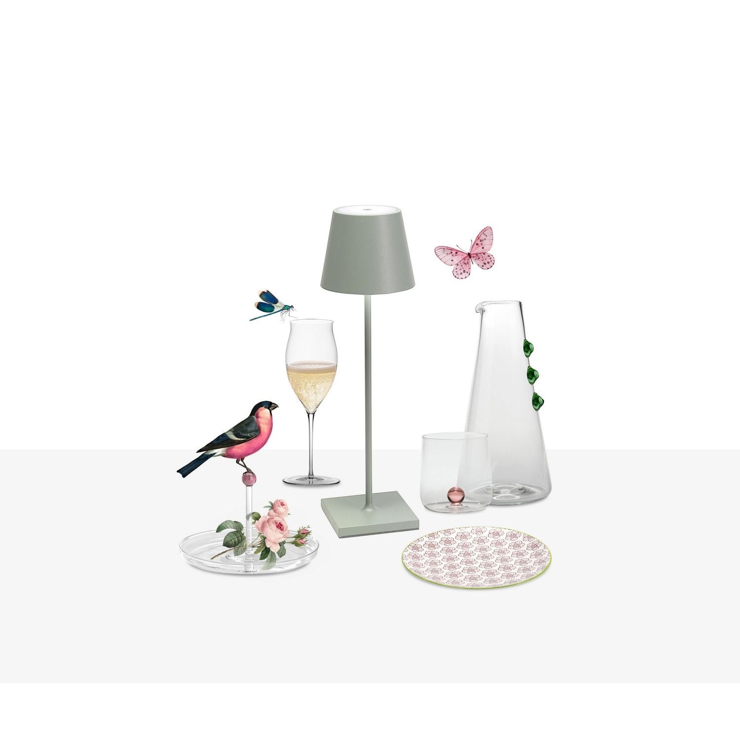 Zafferano - LD0340G4 - LED Table Lamp - Poldina Pro - Sage