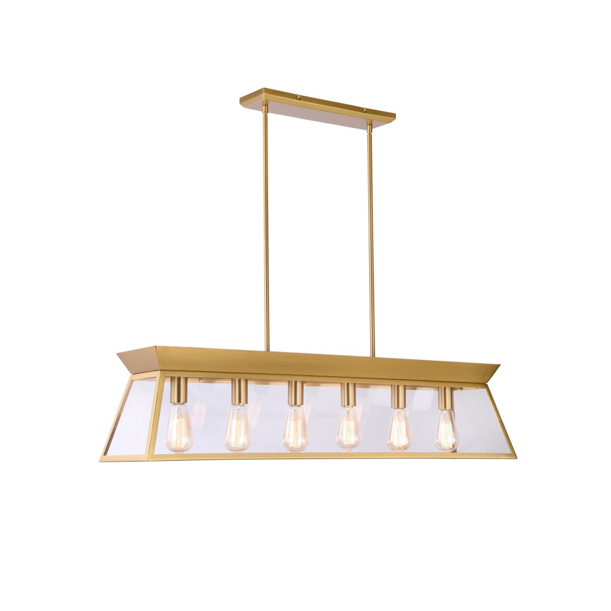 Artcraft Canada - AC11854BB - Six Light Island Chandelier - Lucian - Brushed Brass