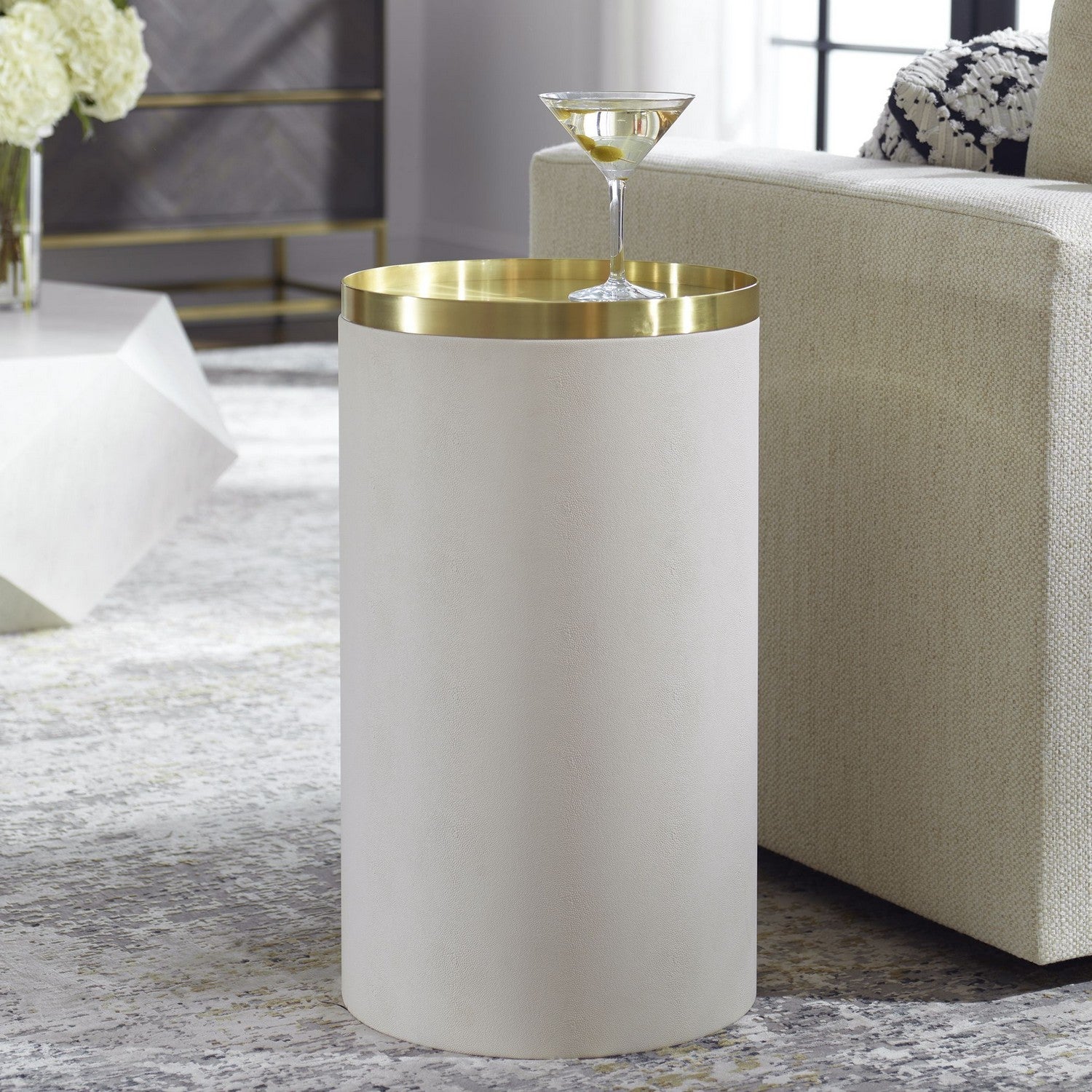 Uttermost - 22991 - Accent Table - Circuit - Brushed Brass