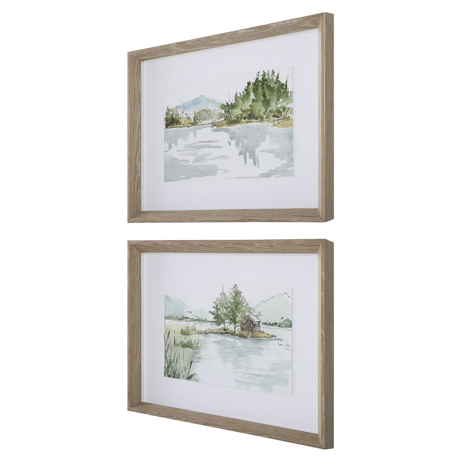 Uttermost - 32288 - Framed Prints, Set/2 - Serene - Gray Washed Pine