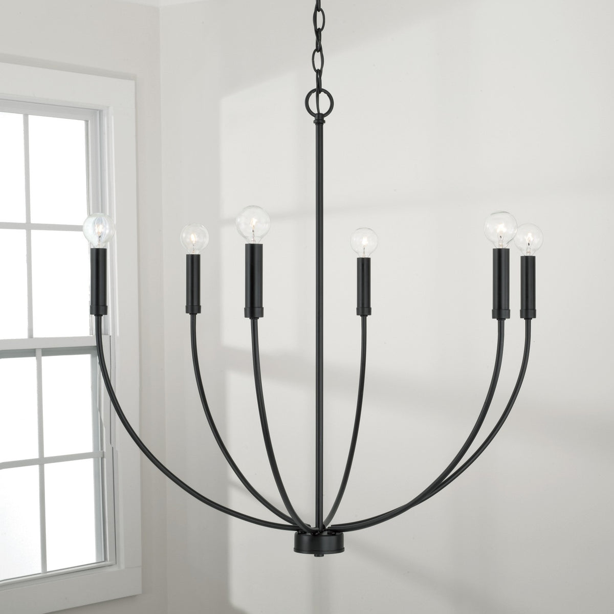 Éclairage Capital - 452161MB - Six lampes Suspendu - Ansley - Noir mat