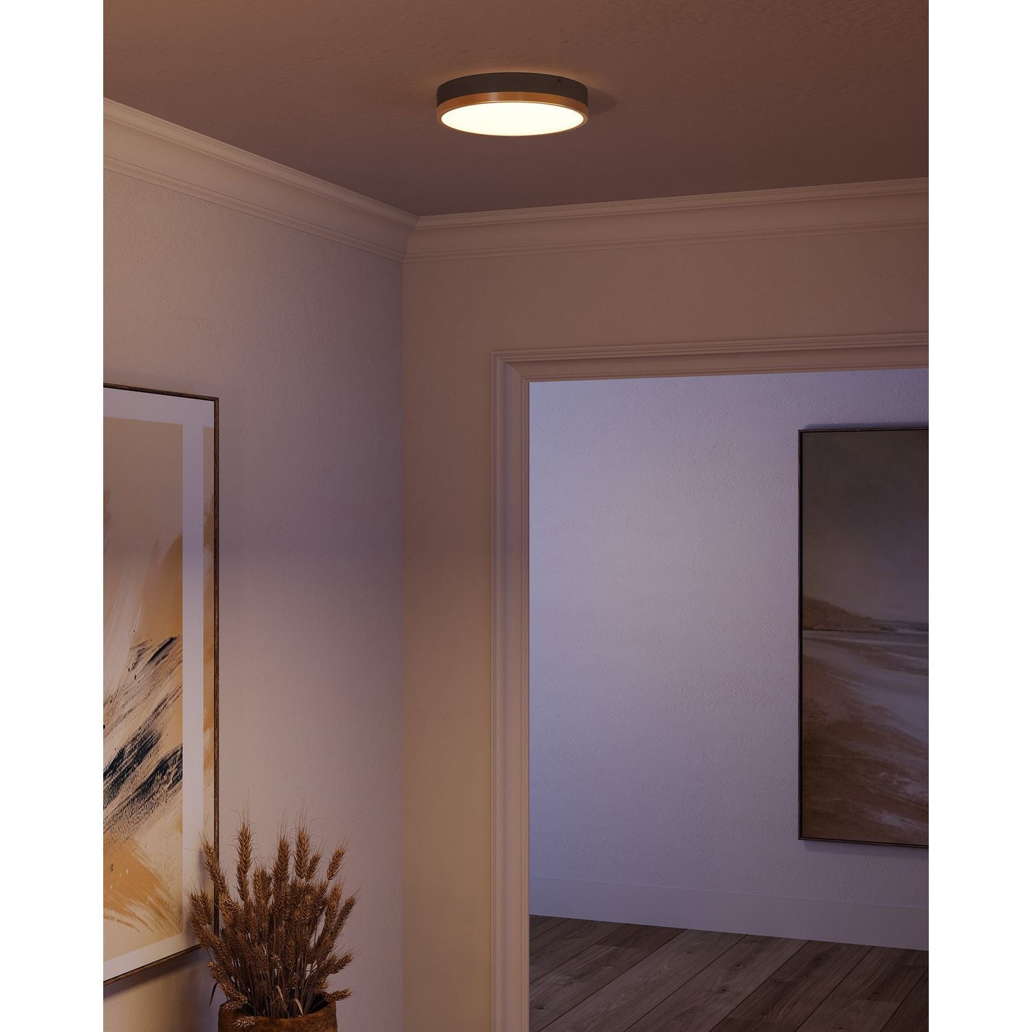 Alora Canada - FM554211AGMB-5CCT - LED Flush Mount - Adelaide - Aged Gold/Matte Black