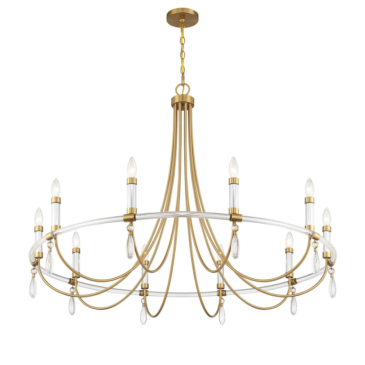 Savoy House - 1-7712-10-195 - Ten Light Chandelier - Mayfair - Warm Brass and Chrome